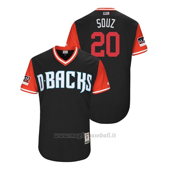 Maglia Baseball Uomo Arizona Diamondbacks Steven Souza Jr. 2018 Llws Players Weekend Souz Nero